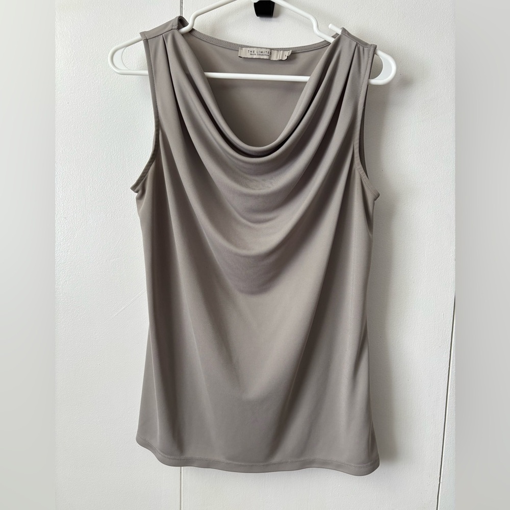 The Limited Travel Collection Sleeveless Gray Cowl Top Large